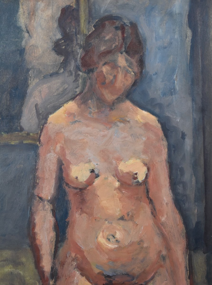 Pierre Brune (1887–1956) - Nude Of A Woman  - Oil On Cardboard-photo-4