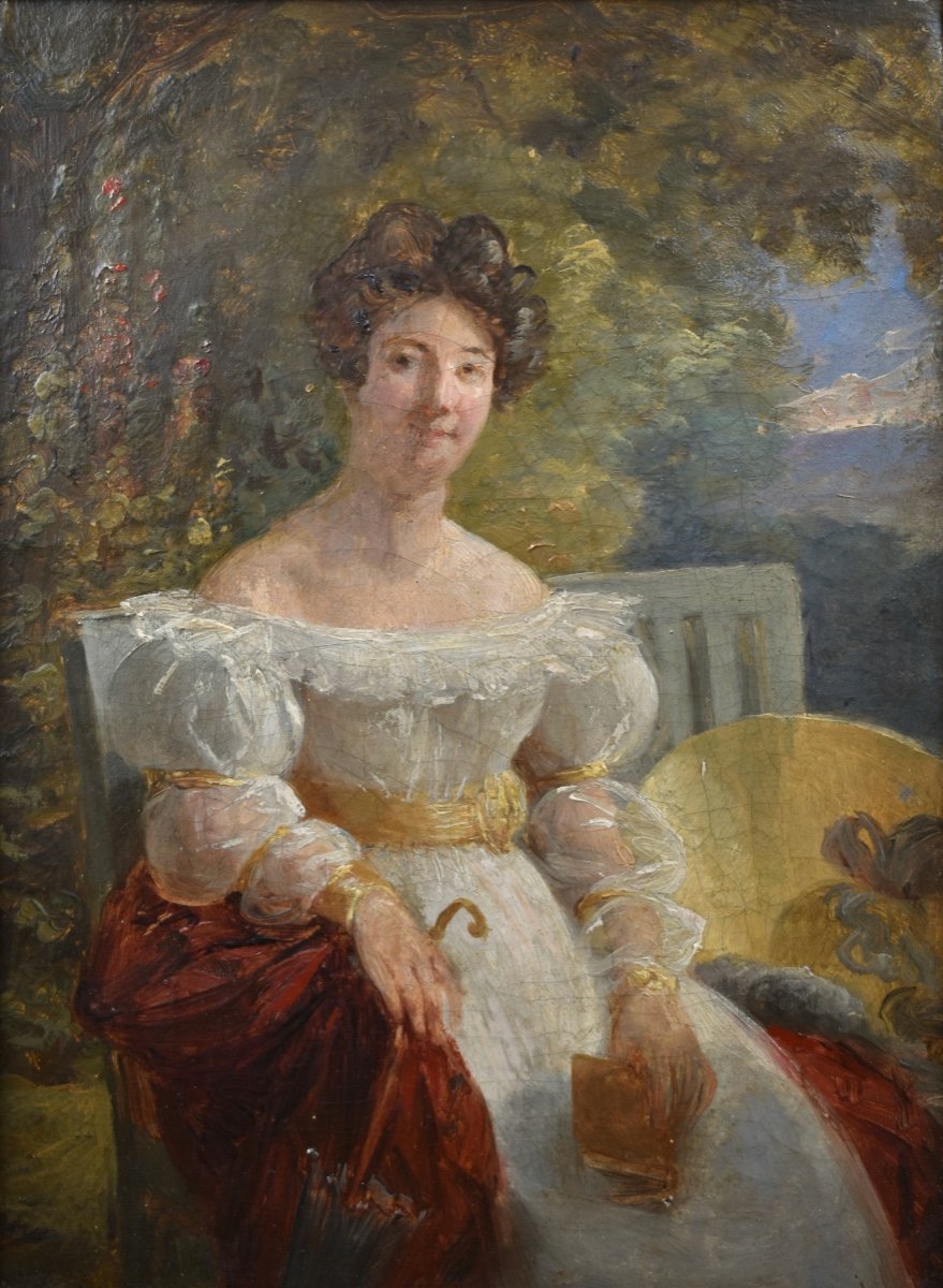 Portrait Of A Lady - Directoire Period - Oil On Canvas-photo-3