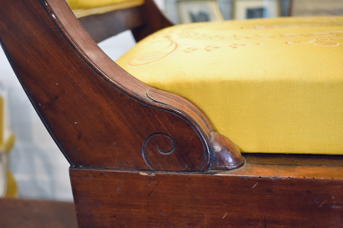 Five Empire Period Mahogany Armchairs-photo-6