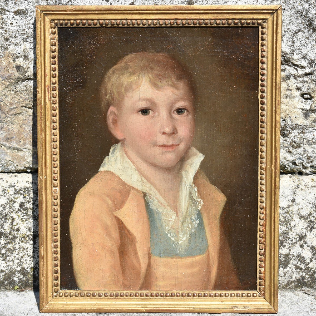 Portrait Of A Young Blond Boy - Directoire Period - Late 18th Century - Oil On Canvas-photo-2