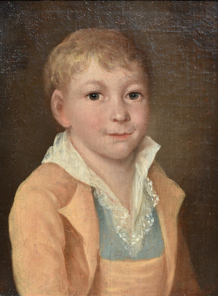 Portrait Of A Young Blond Boy - Directoire Period - Late 18th Century - Oil On Canvas-photo-3