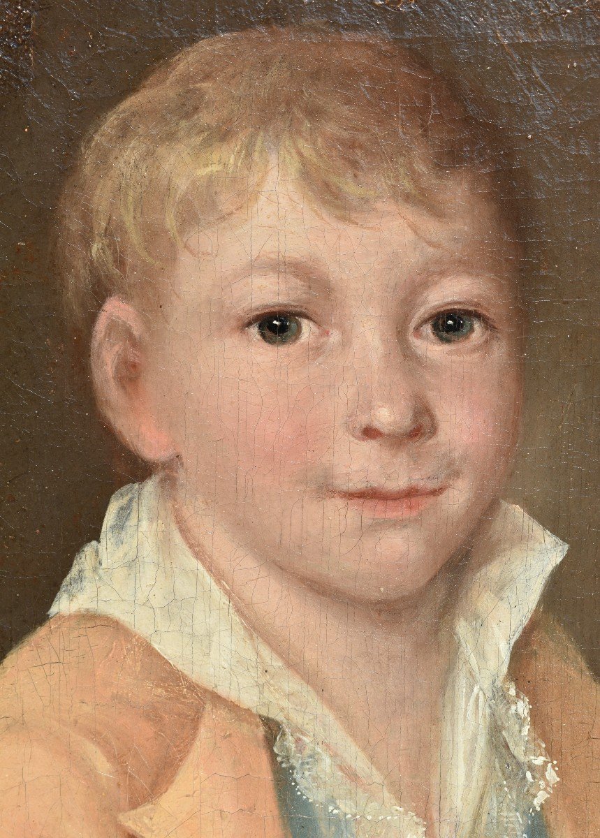 Portrait Of A Young Blond Boy - Directoire Period - Late 18th Century - Oil On Canvas-photo-1