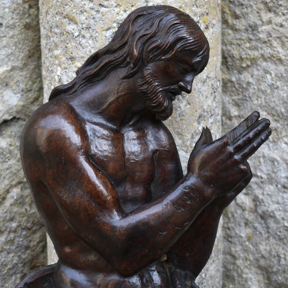 Jesus Walking On The Waters - High Relief - 17th Century - Carved Wood-photo-3