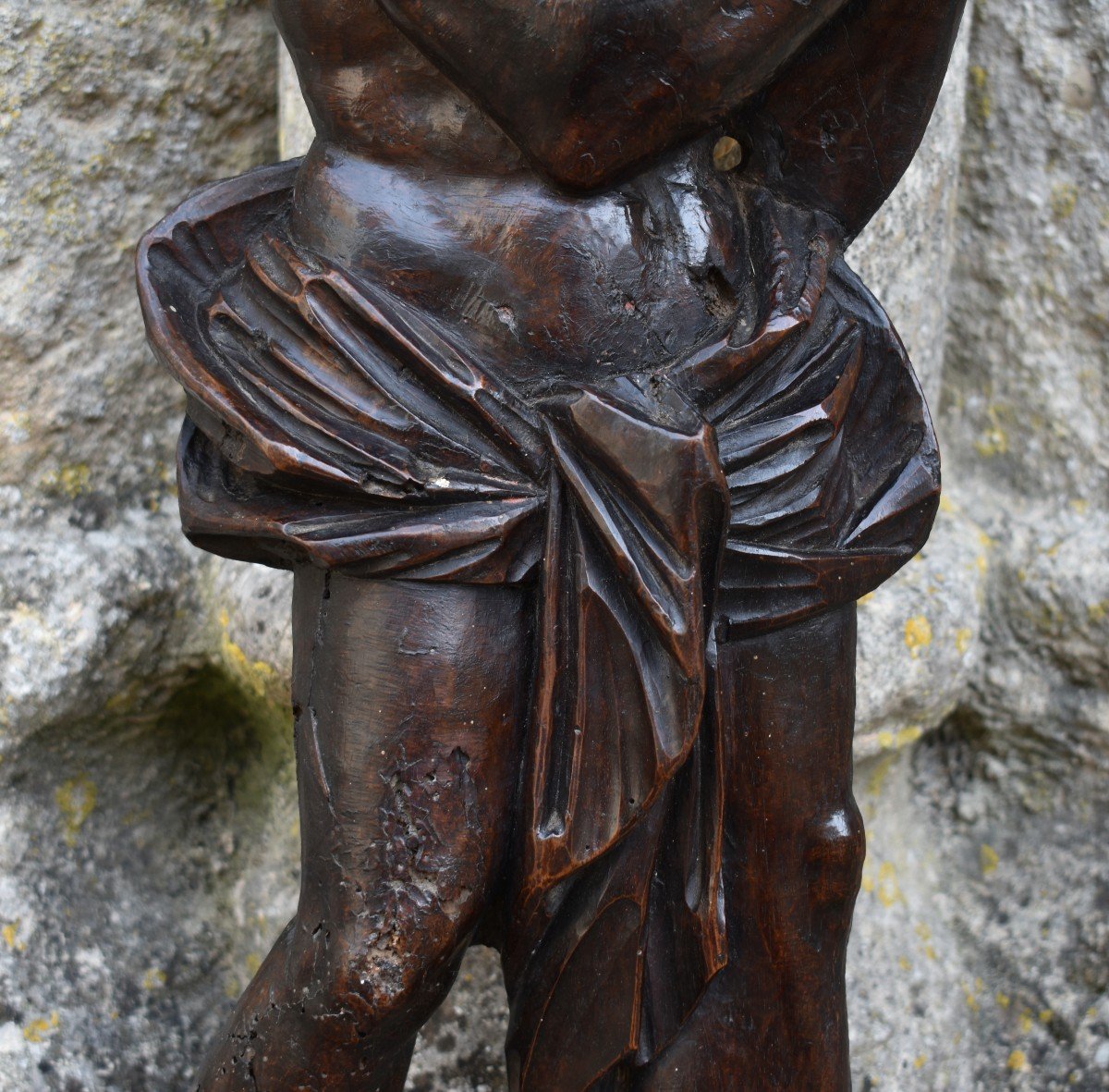 Jesus Walking On The Waters - High Relief - 17th Century - Carved Wood-photo-4