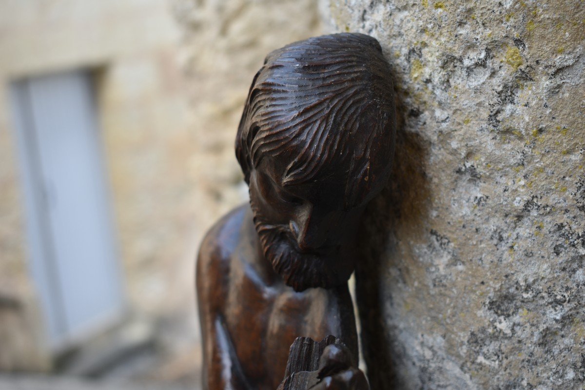 Jesus Walking On The Waters - High Relief - 17th Century - Carved Wood-photo-4