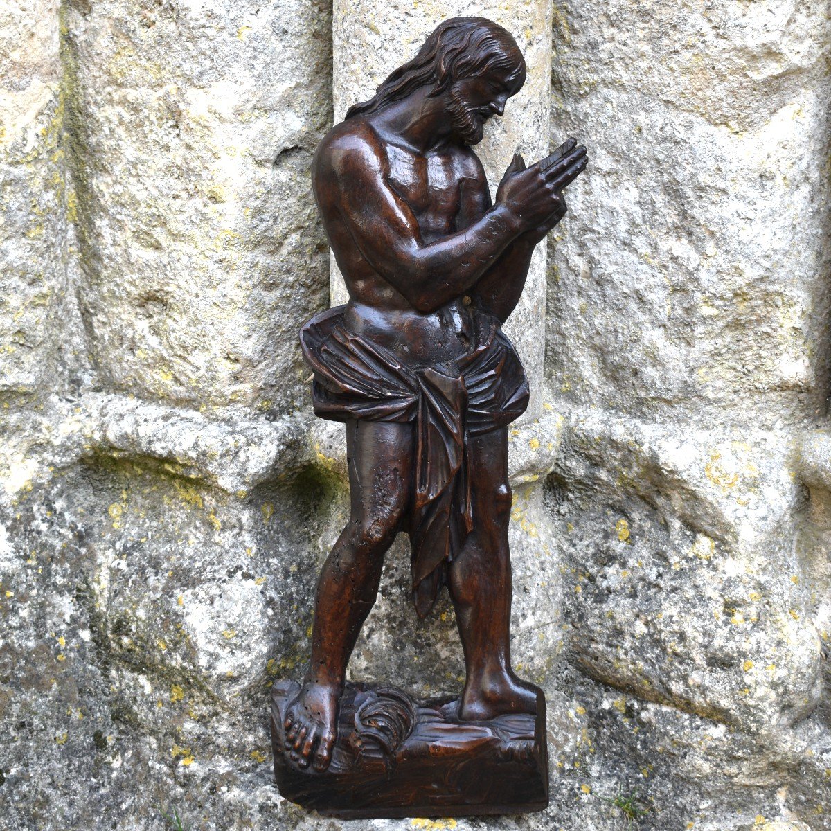 Jesus Walking On The Waters - High Relief - 17th Century - Carved Wood