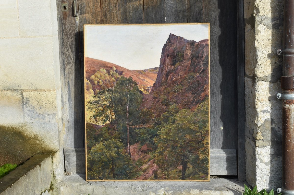 Noel Boudy (1864-1902). Le Saut De La Bergere At Aubazine In Corrèze. Oil On Canvas. Late 19th Century.-photo-4