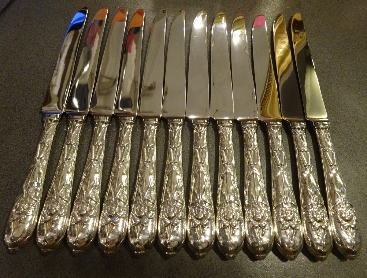 Series Of Twelve Art Nouveau Style Table Knives-photo-2