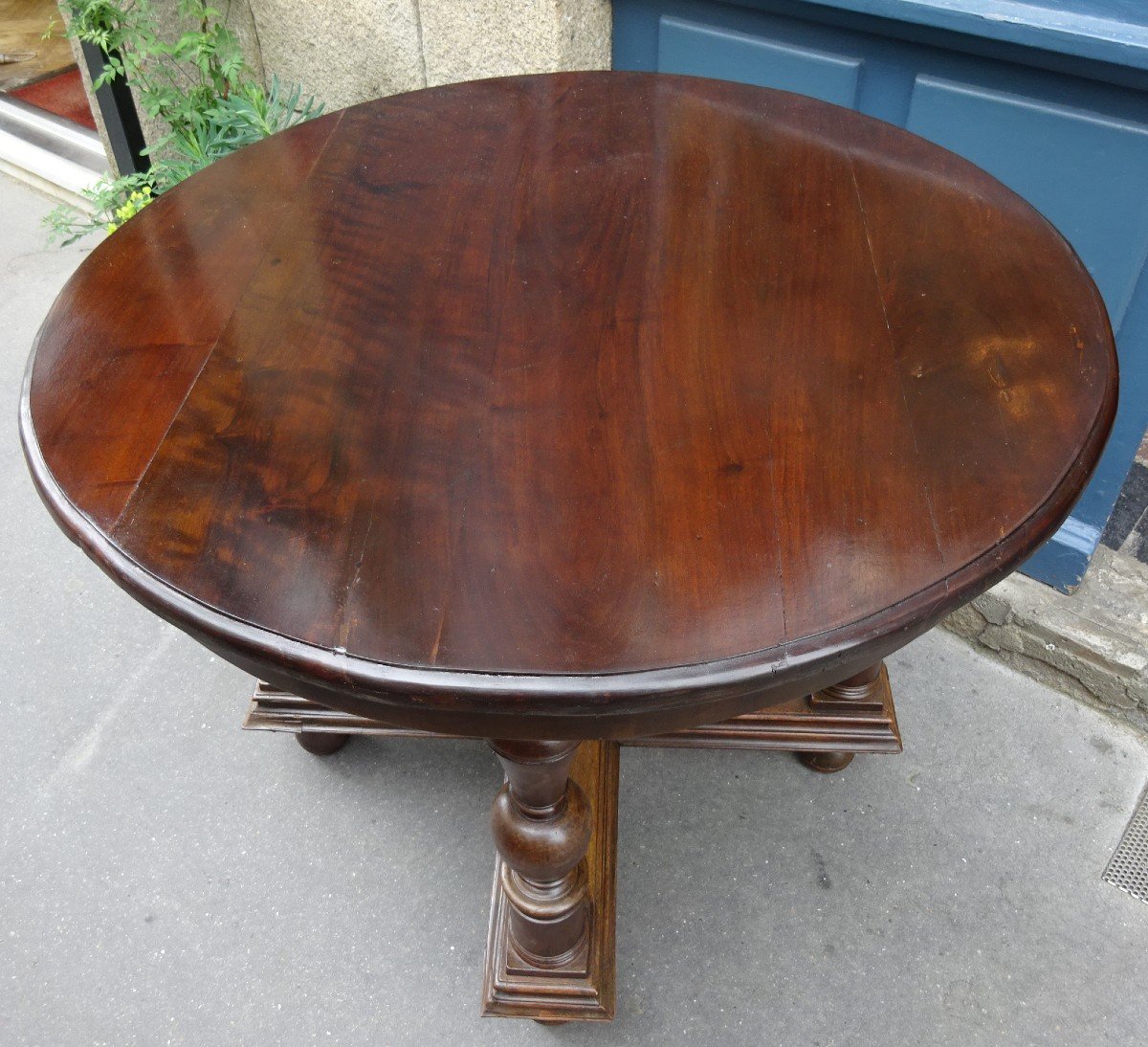 Salon Pedestal In Walnut Louis XIV Style-photo-2