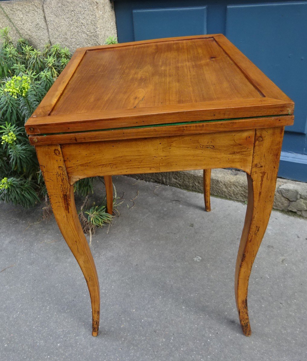 Table à Jeu En Noyer d'époque XVIIIème Siècle-photo-2