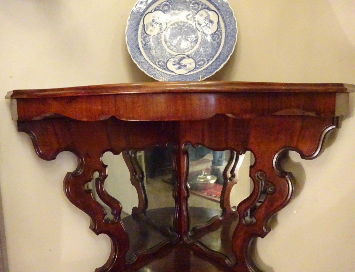 Mahogany Corner Console Second Empire Period-photo-4