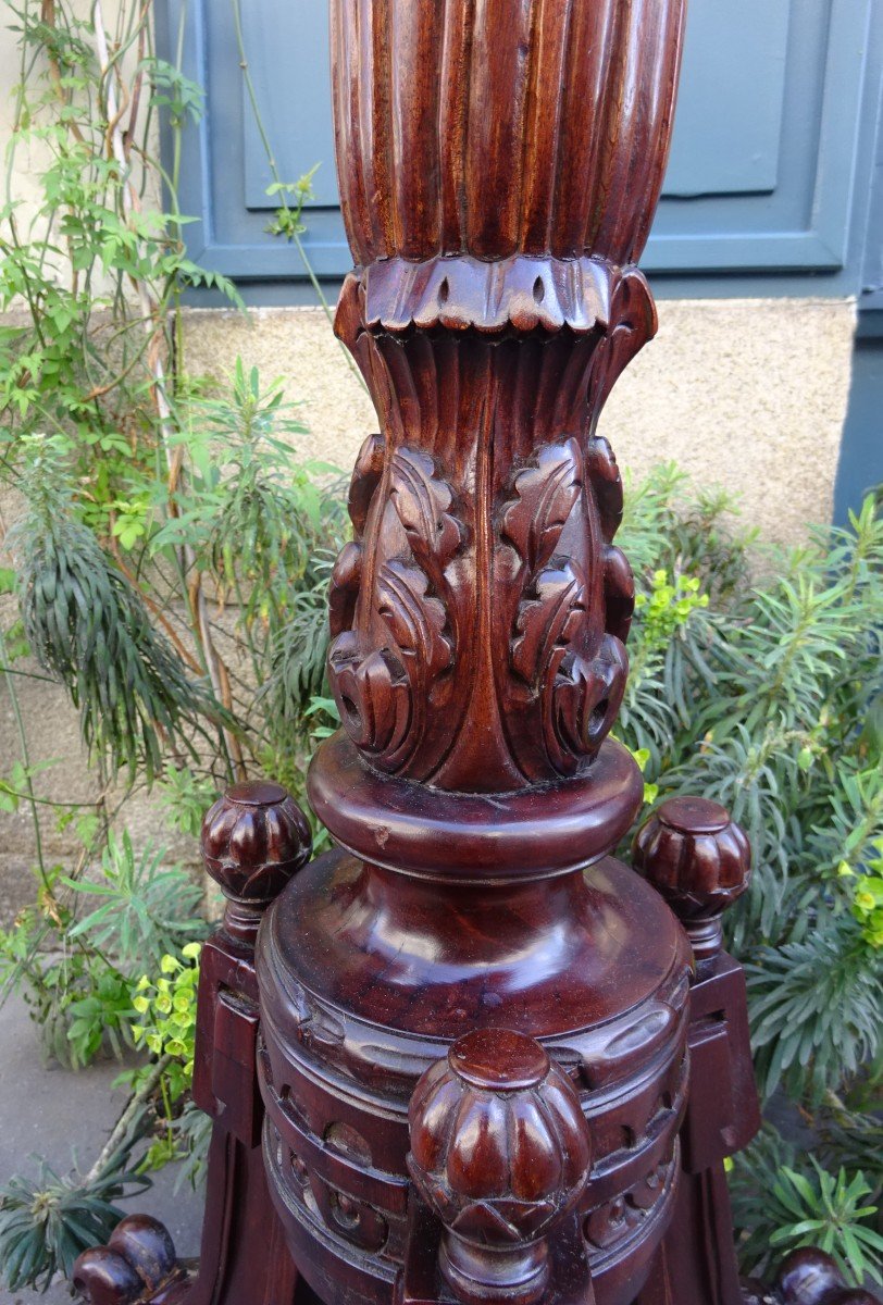 Pair Of Louis Xwvi Style Mahogany Torchiere Holders-photo-3