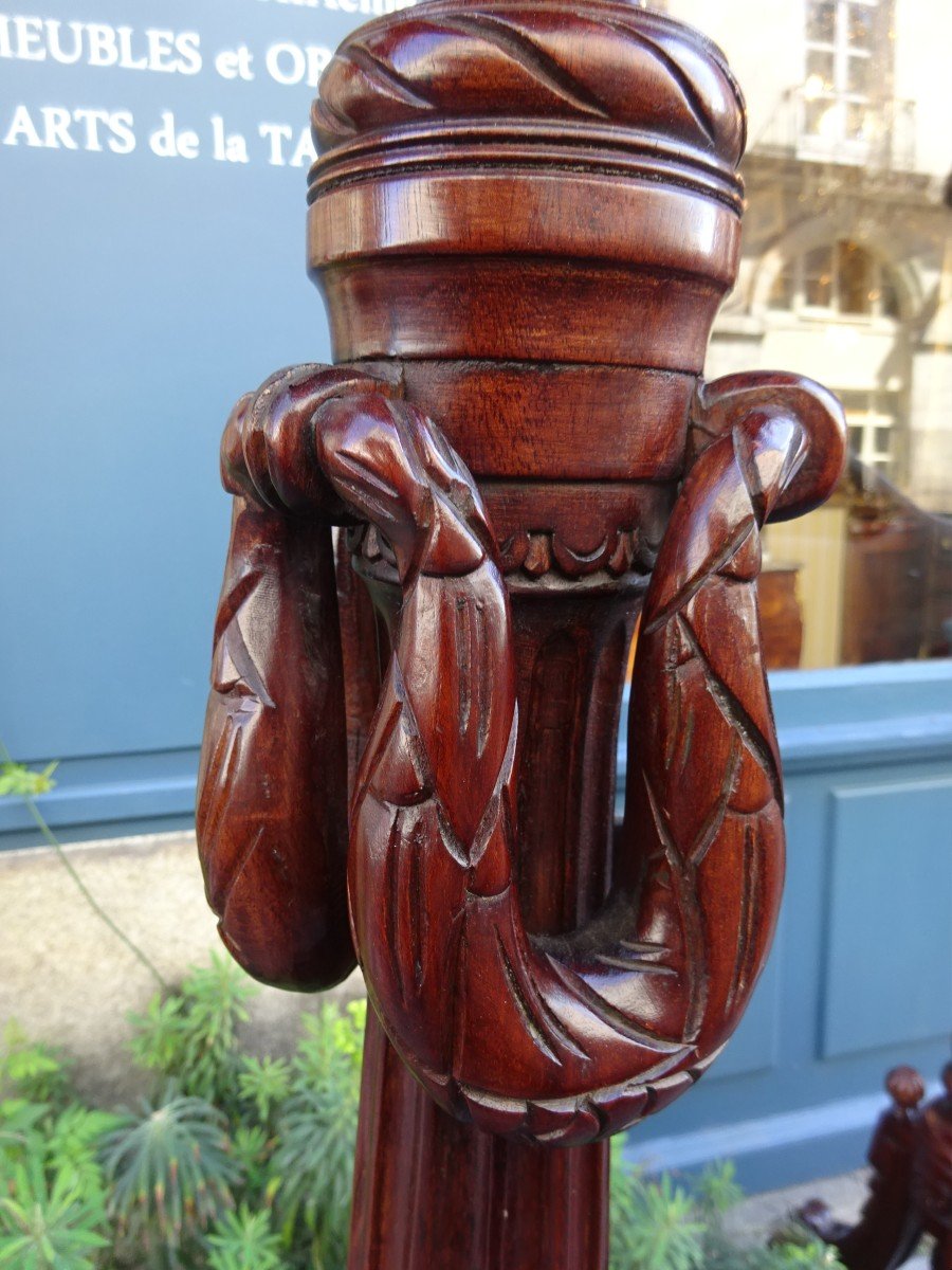 Pair Of Louis Xwvi Style Mahogany Torchiere Holders-photo-4