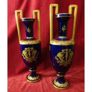 Important Pair Of Earthenware Vases From Tours