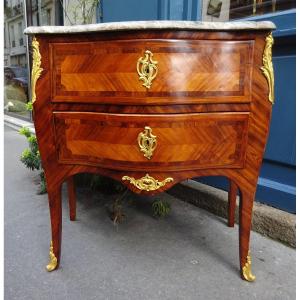 Sauteuse Commode In Marquetry Louis XV Period