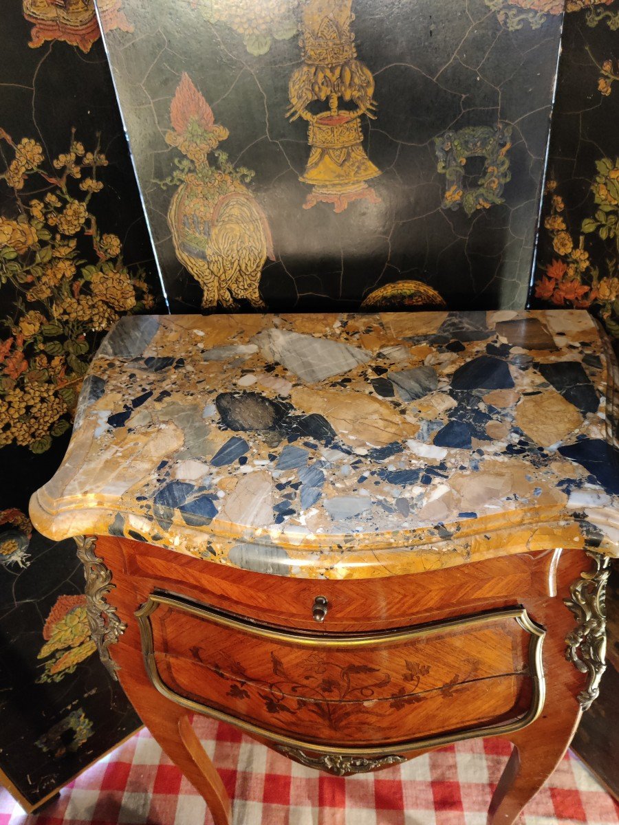 19th Century Marquetry Chest Of Drawers-photo-2