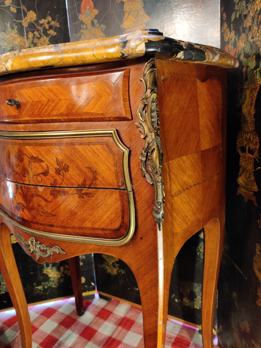 19th Century Marquetry Chest Of Drawers-photo-4