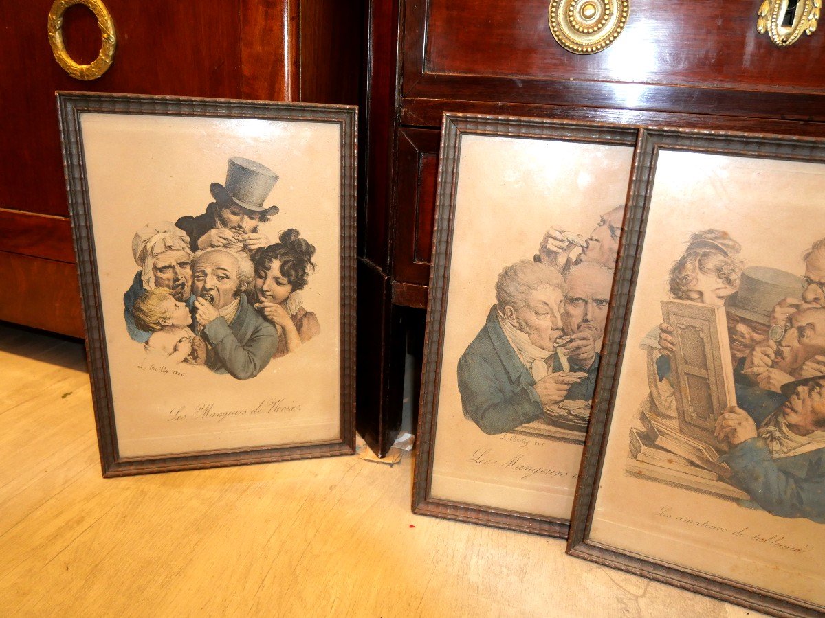 Suite Of 6 Engravings By Boilly 19th-photo-3