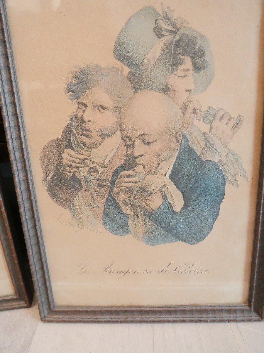 Suite Of 6 Engravings By Boilly 19th-photo-2