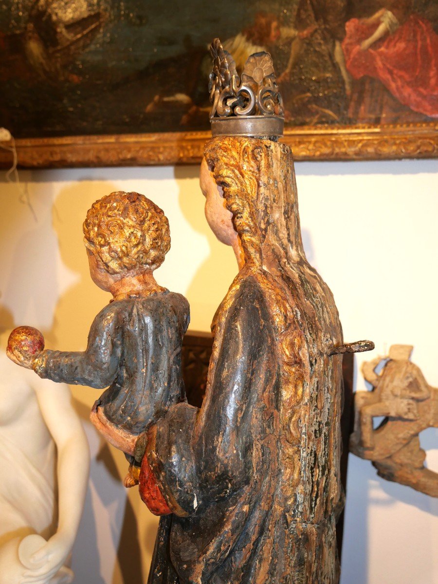 Vierge En bois Sculpté Malines XVIIe-photo-3
