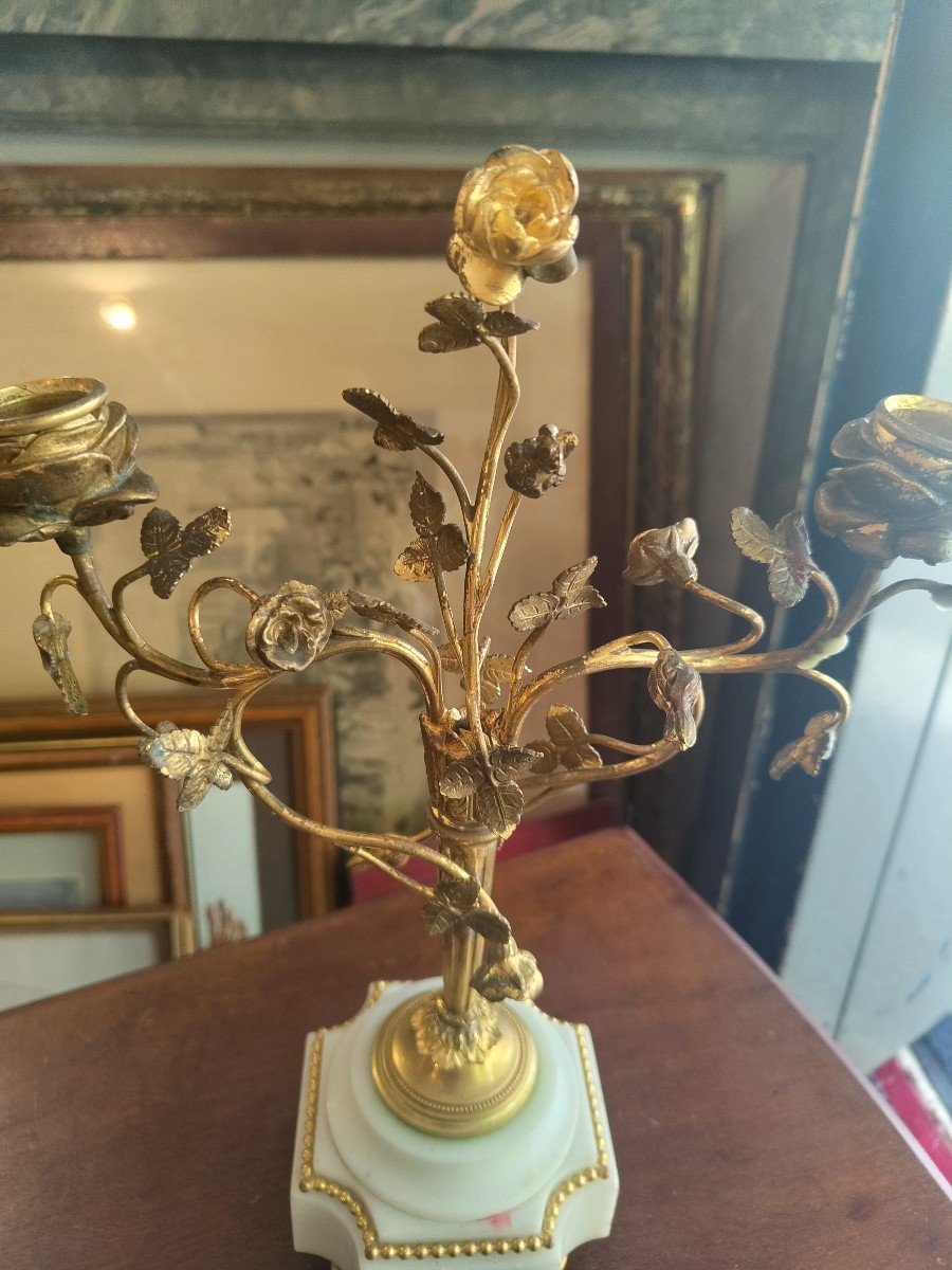 Pair Of 19th Century Gilt Bronze Candelabra-photo-3