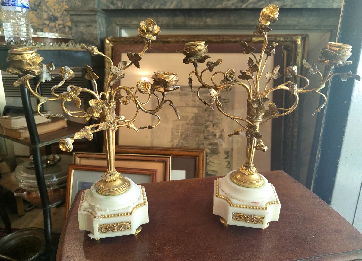 Pair Of 19th Century Gilt Bronze Candelabra