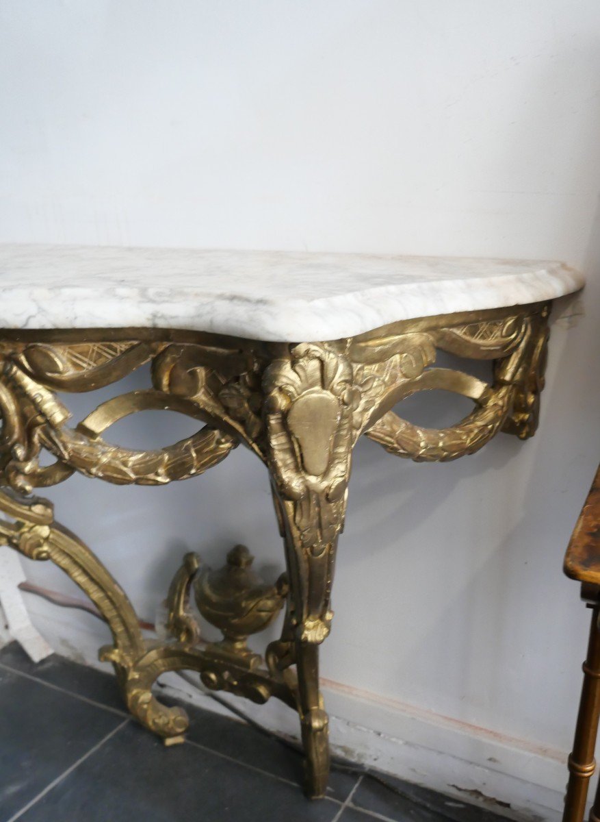 18th Century Gilded Wood Console-photo-4