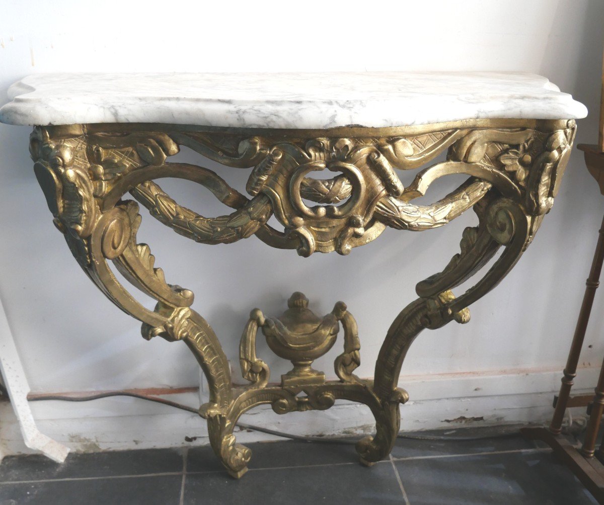 18th Century Gilded Wood Console