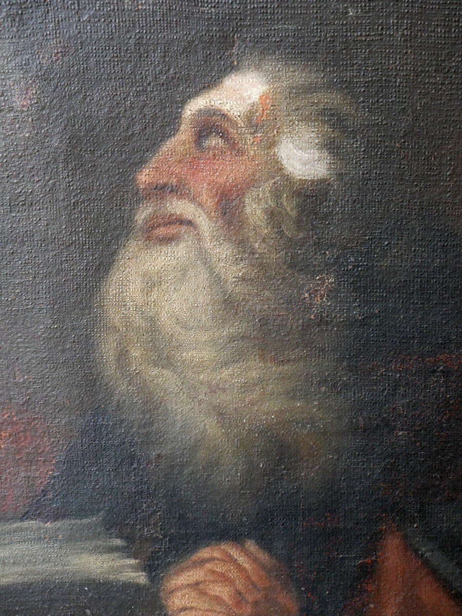 Saint Jerome Oil On Canvas 17th-photo-2