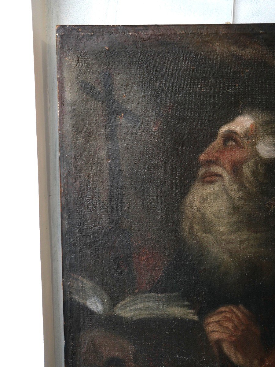 Saint Jerome Oil On Canvas 17th-photo-2