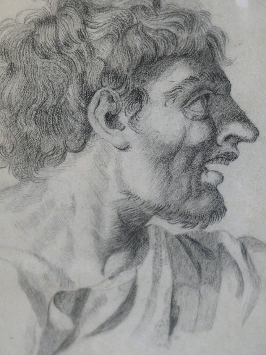 19th Century Man's Head Drawing-photo-2