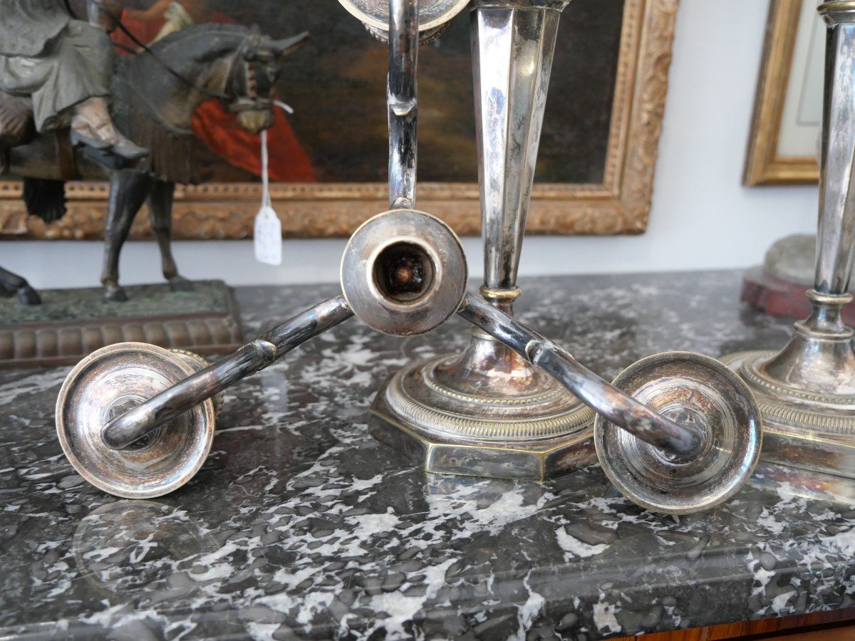 Pair Of Candelabra Transformable Into Candlesticks 19th Century-photo-3