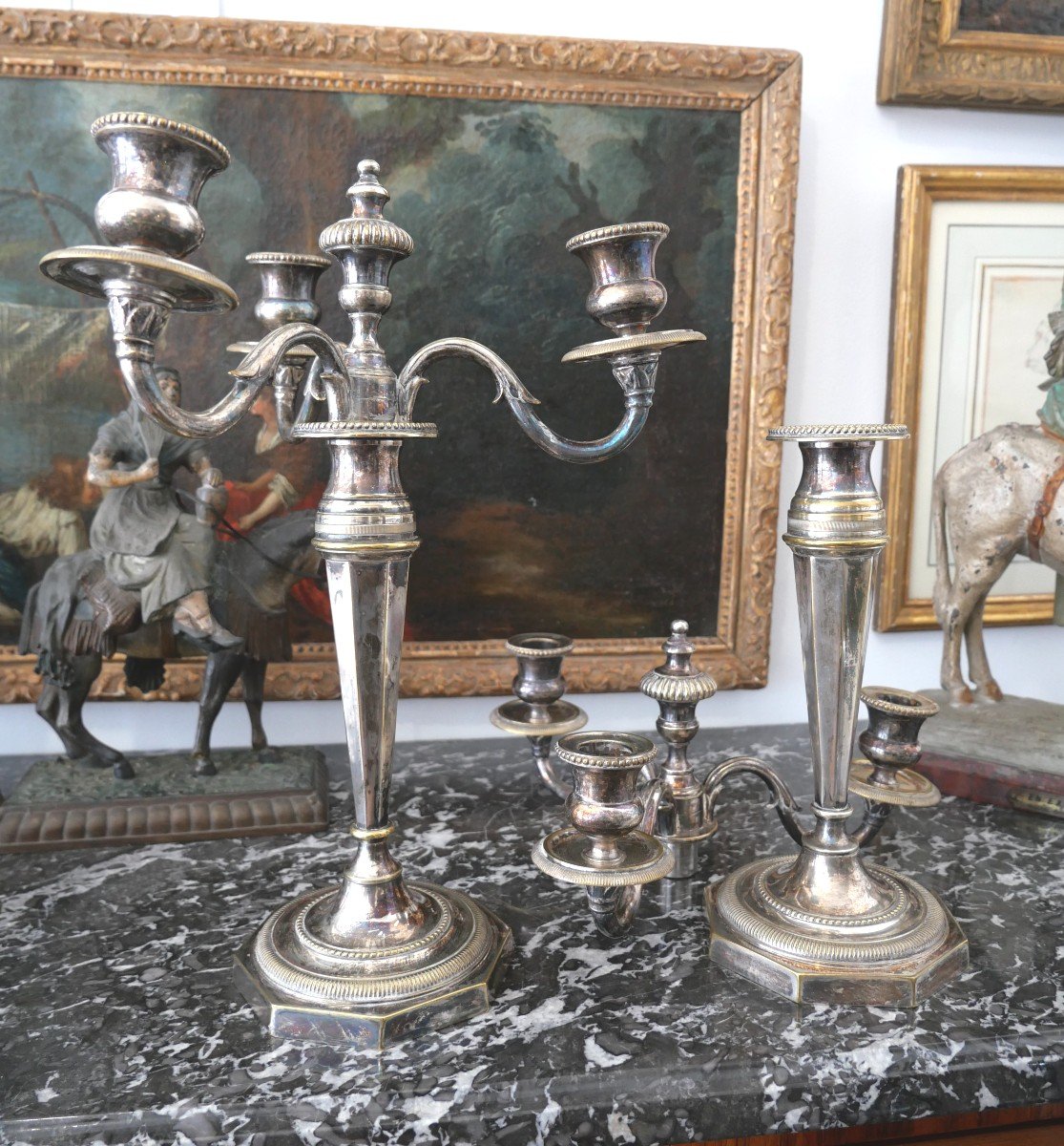 Pair Of Candelabra Transformable Into Candlesticks 19th Century