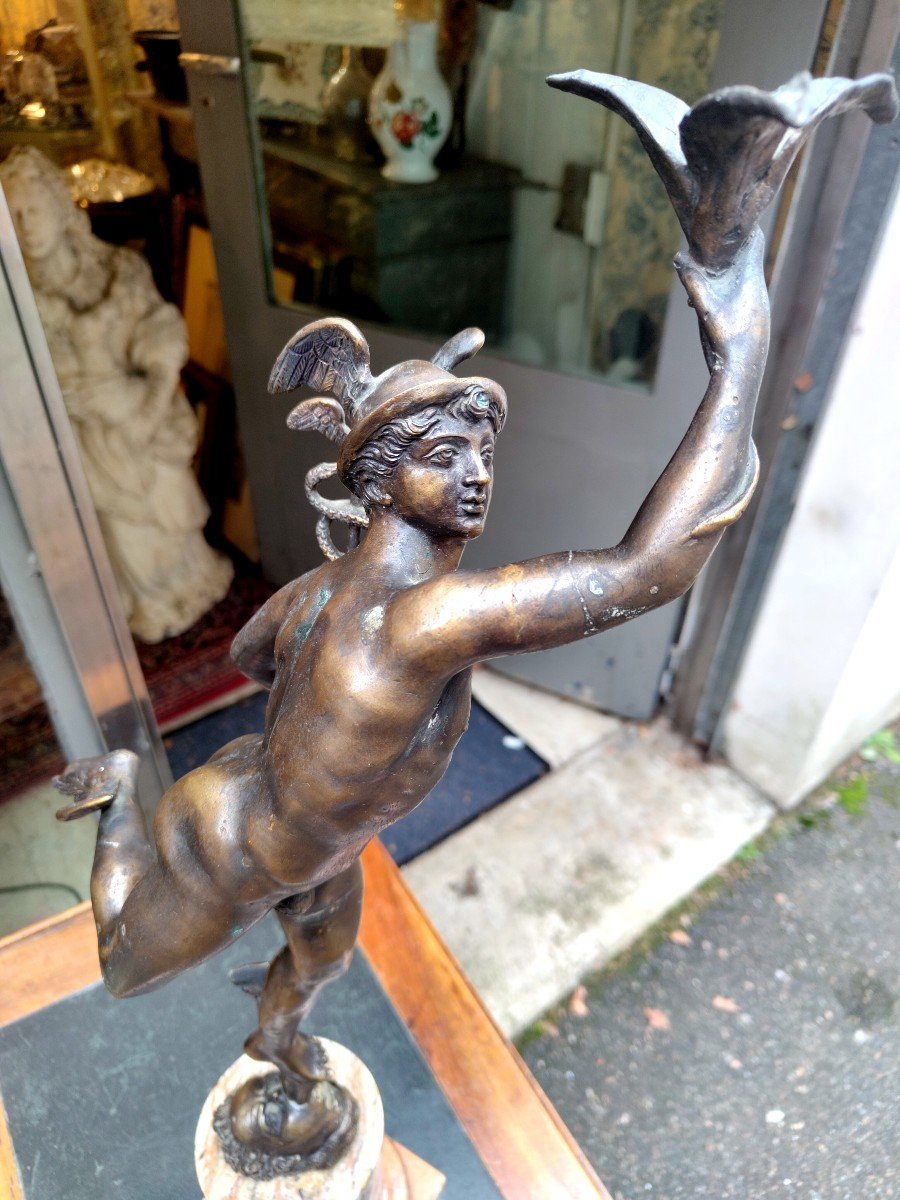 Flying Mercury In Patinated Bronze -photo-2