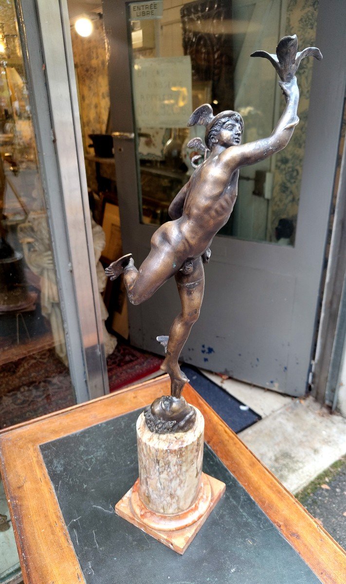 Flying Mercury In Patinated Bronze 