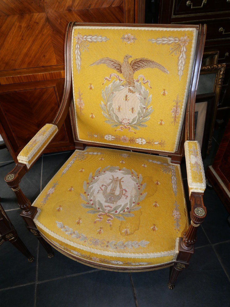 Paire De Fauteuils Louis XVI-photo-4