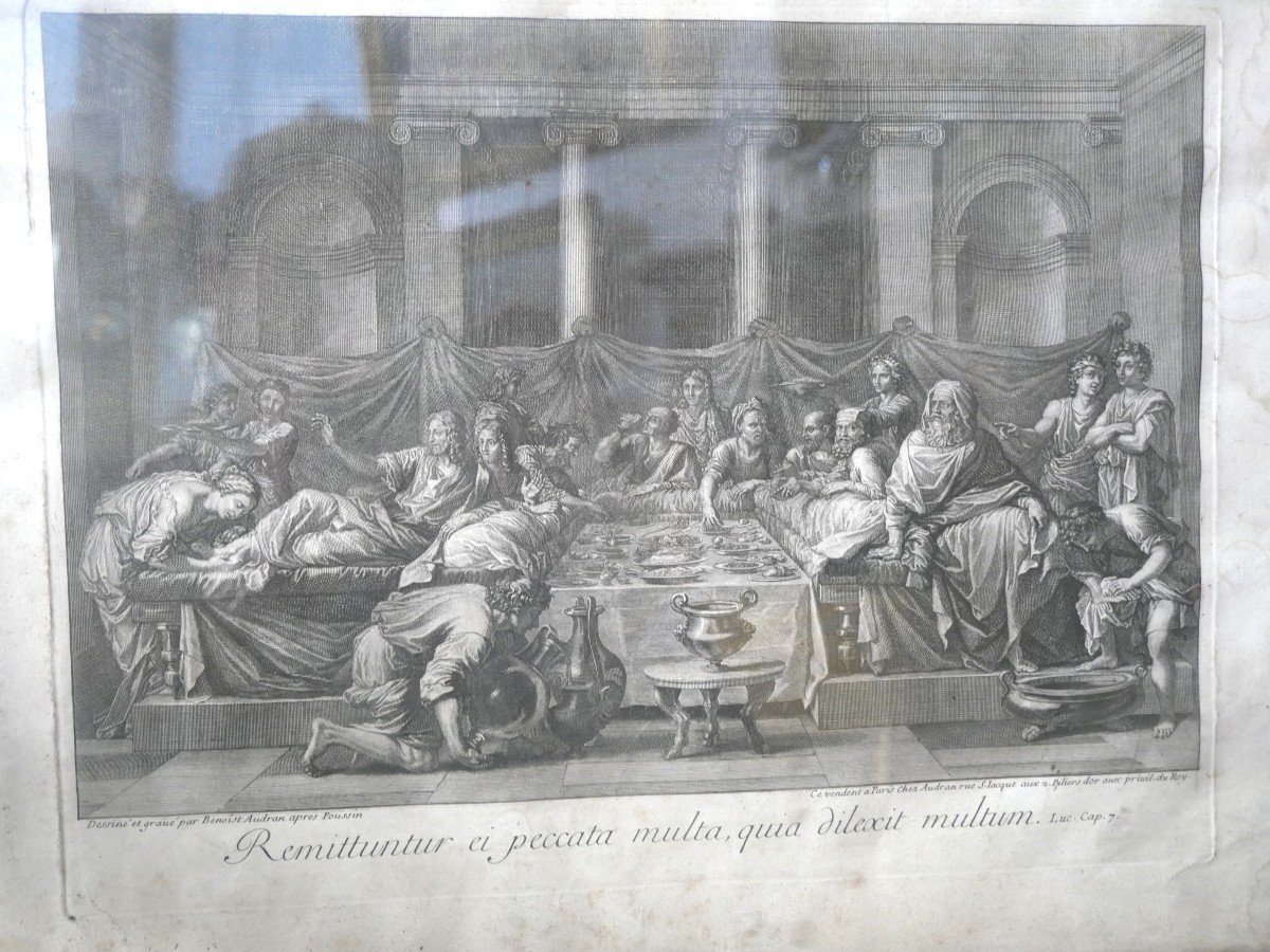 Gravure 18e Scène Biblique d'aprés Poussin -photo-2