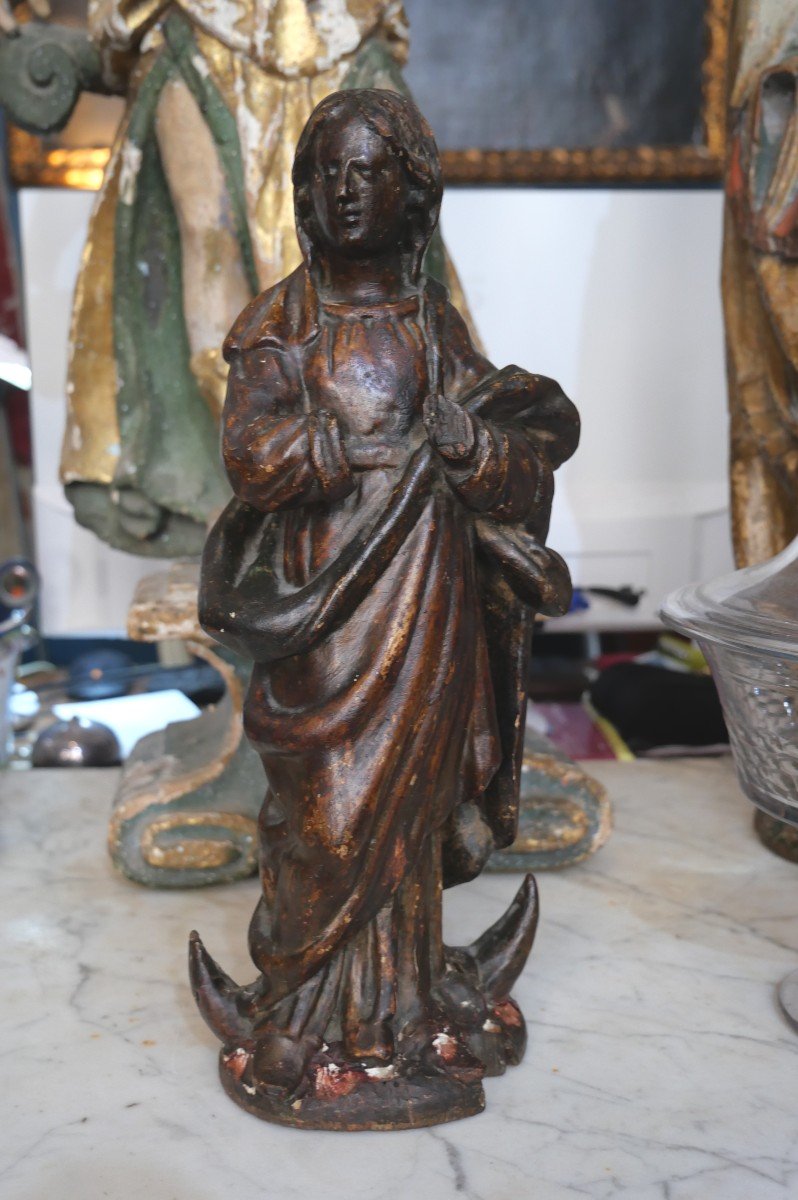 Virgin In Carved Wood, Early 18th Century