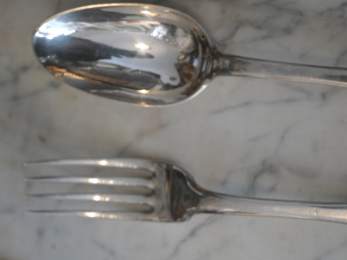 Pair Of 18th Century Silver Cutlery -photo-1