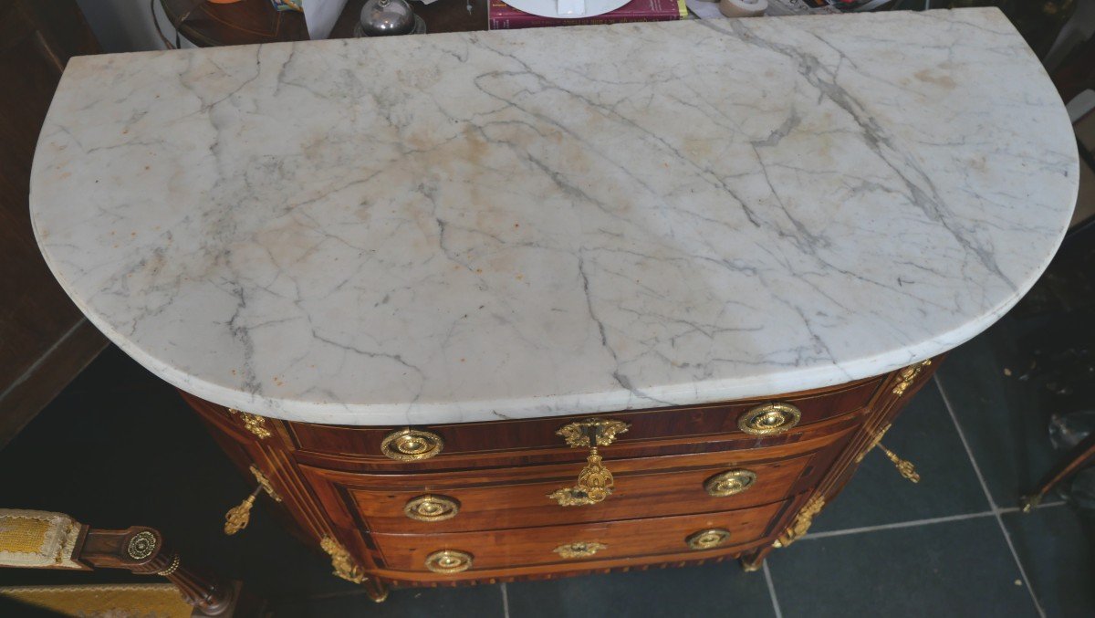 Louis XVI Half Moon Chest Of Drawers-photo-3