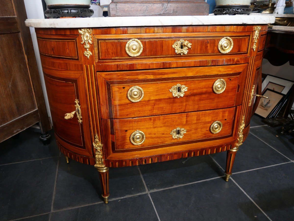 Louis XVI Half Moon Chest Of Drawers-photo-2