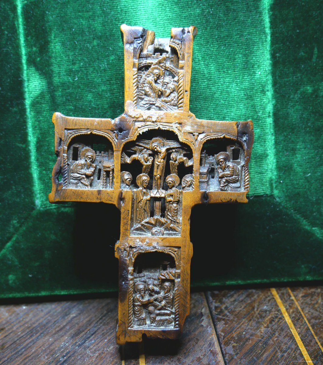 Croix En Buis Du Mont Athos Début XVIIIe