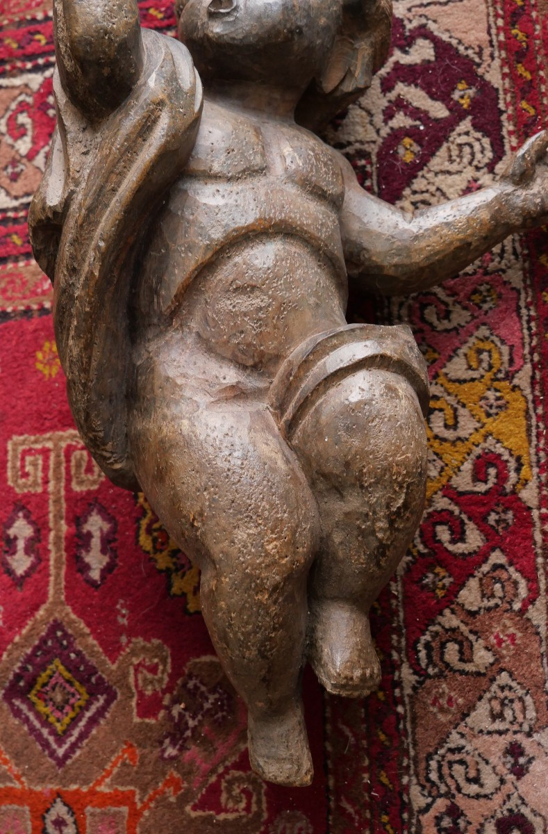 19th Century Wooden Angel-photo-3