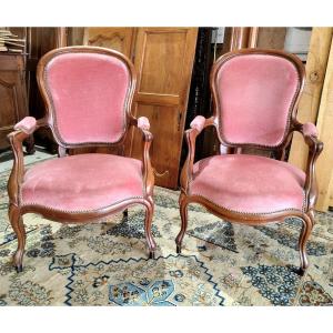 Pair Of Armchairs Louis Philippe Period 