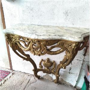 Louis XV Console In Golden Wood 18th