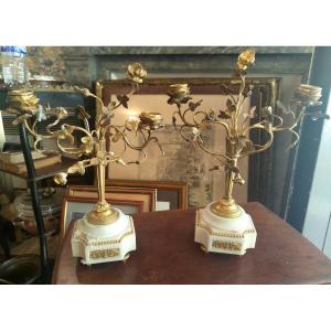 Pair Of 19th Century Gilt Bronze Candelabra