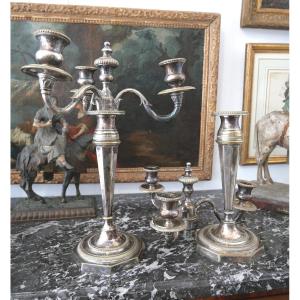 Pair Of Candelabra Transformable Into Candlesticks 19th Century