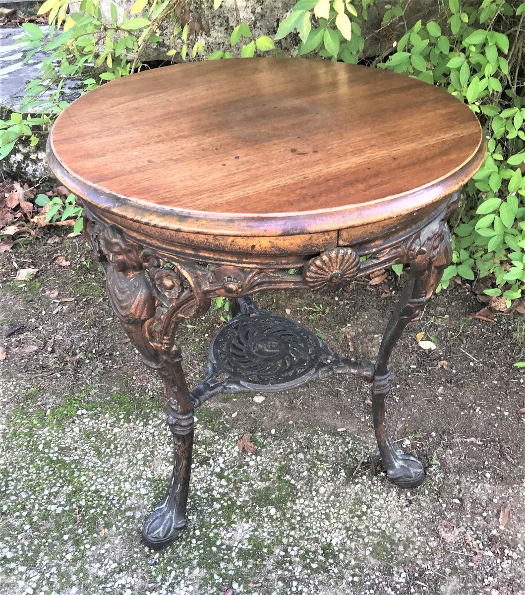 Table guéridon en fonte vers 1880 époque XIXème siècle-photo-2