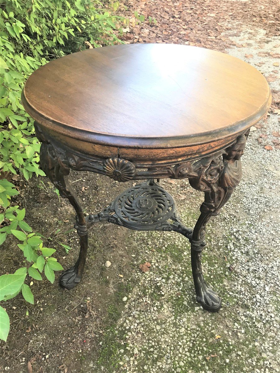 Table guéridon en fonte vers 1880 époque XIXème siècle-photo-3