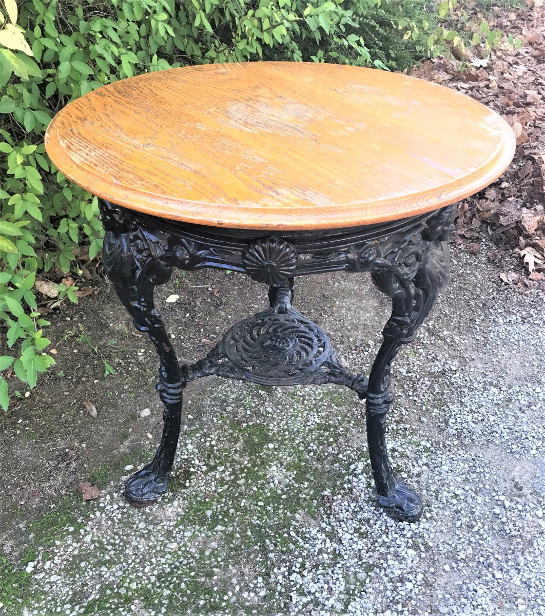 Table guéridon en fonte vers 1880 époque XIXème siècle-photo-4